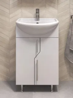 Тумба под раковину напольная Vigo Turin 225 55 см поставляется в разобранном виде белый